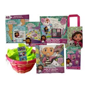 Gabbys Dollhouse Easter Basket Bubbles Book Stickers Purse Puzzle Play Set
